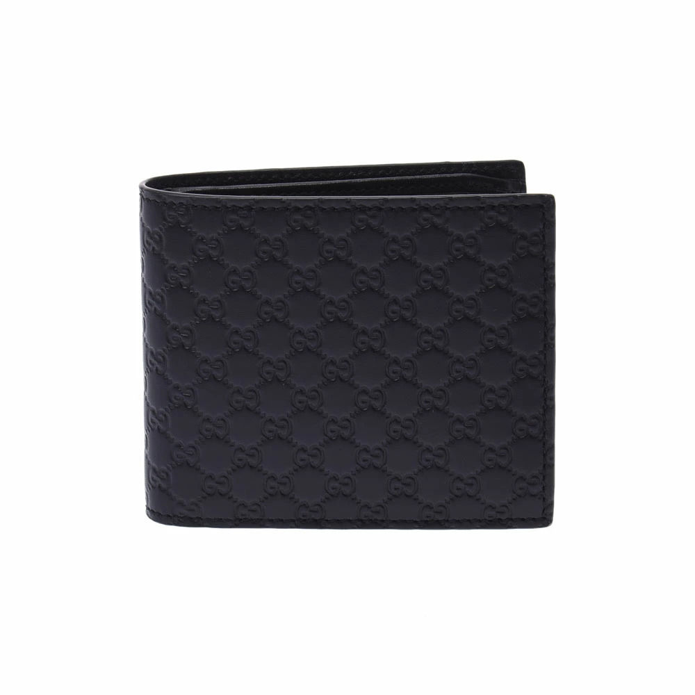 GUCCI guccissima Black Leather Bi fold Wallet